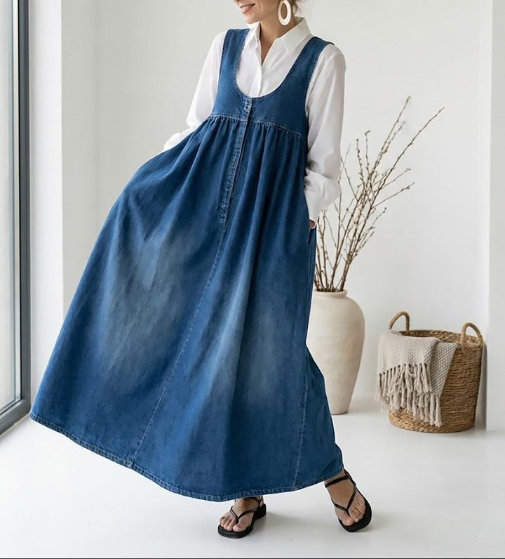 Capucine | Sukienka maxi z denimu w stylu vintage