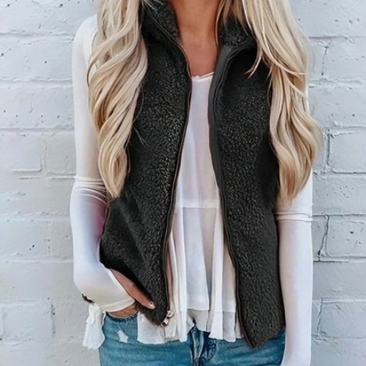 Navya | Gilet Douillet Avec Fermeture Éclair pour Femmes